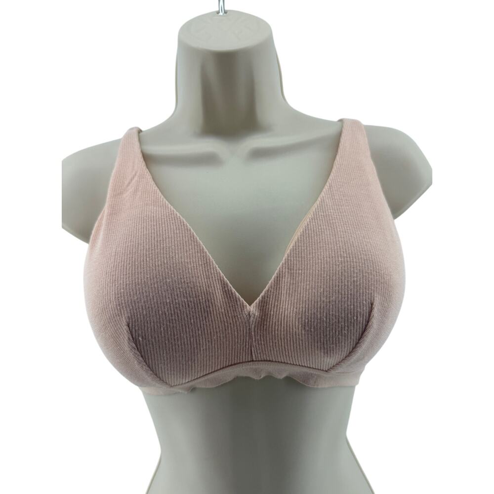 Knix Micro Modal Rib Bralette Pink Womens Small